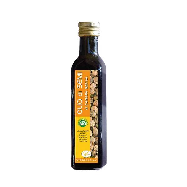 Olio edibile BIO di Semi di Canapa Sativa 250ml - Verdesativa