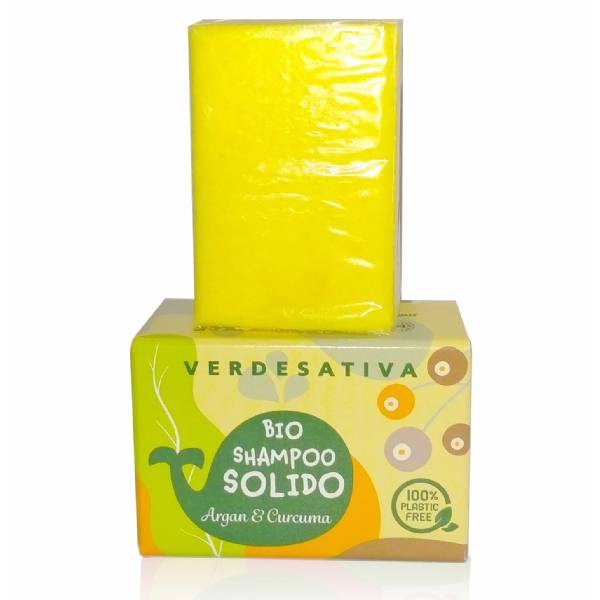 Verdesativa - Bio Shampoo solido canapa, argan e curcuma - 55gr