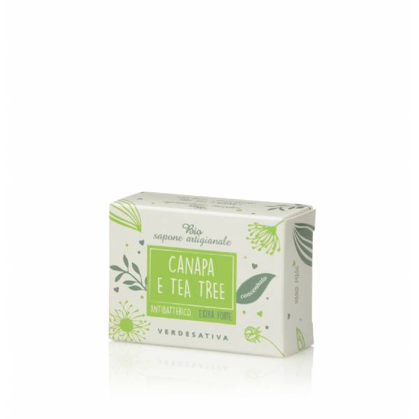 Verdesativa - Biosapone Artigianale Canapa e Tea tree-extra forte 100 g