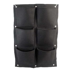 Vaso Feltro Appendibile - 6 Tasche Verde Verticale