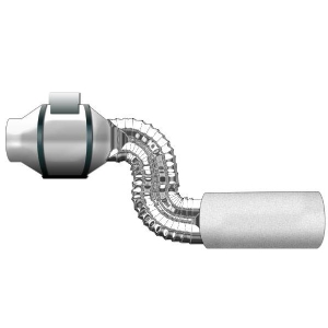 Eco Kit Aspirazione Aria Bi-Turbo con Filtro Carbone Ø 15CM - Portata 520 m3/h