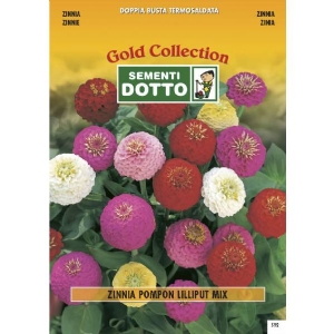 Semi di ZINNIA Pompon Lilliput in mix - h cm 75