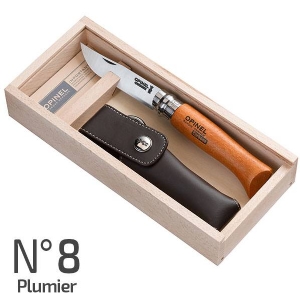 Opinel N°8 Plumier - Coltello Carbon con Custodia