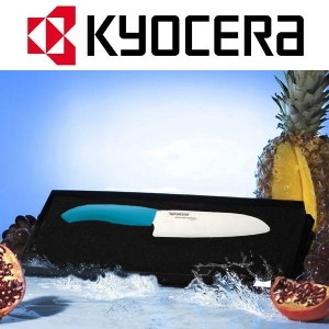 Kyocera - Coltello Santoku Ceramica FK140WH Manico Blu