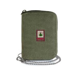 Portafoglio con Catena kaki 13x10x2,5 Pure