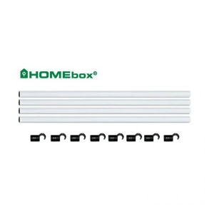 Homebox Aste fissaggio - 4 aste 120cm Ø 22mm + 8 ganci