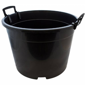Vaso Rotondo nero forato con manici - 35L