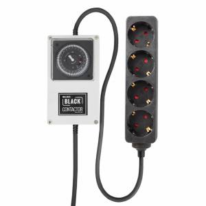 LUMii - Black 4-Way Schuko Contactor Timer