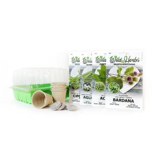 KIT Erbe Selvatiche - Semi + jiffy + vasi + serra germinazione