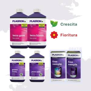 Kit Fertilizzanti Plagron TERRA per crescita e fioritura + Omaggio (Sugar royal + green sensation)