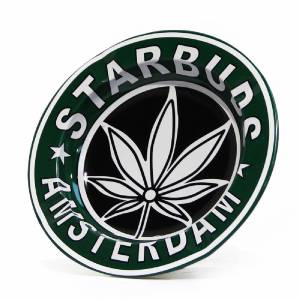 Posacenere Tondo in Metallo Star Buds Amsterdam