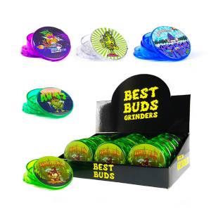 Best Buds Grinder in Plastica 3 Parti in vari designs - 50mm (12pezzi/display)
