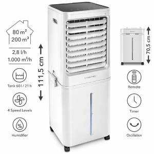Trotec - Aircooler, raffrescatore, umidificatore, ventilatore PAE 81