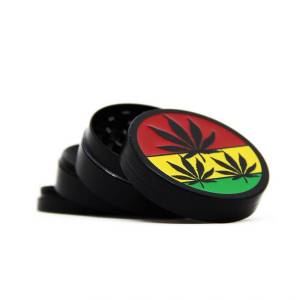 Grinder in Metallo Foglia Rasta 52mm - 4 parti