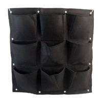 Vaso Feltro Appendibile - 9 Tasche Verde Verticale