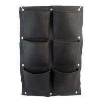 Vaso Feltro Appendibile - 6 Tasche Verde Verticale