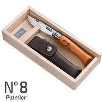 Opinel N°8 Plumier - Coltello Carbon con Custodia