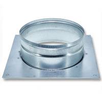 Flangia di raccordo, metallo zincato, base quadrata, Ø 100mm