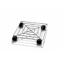 Sottovaso quadrato in acciaio con ruote 30 cm