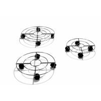 Sottovaso tondo in acciaio con ruote 40 cm