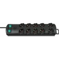 Presa multipla Primera-Line 10 prese nero 2m