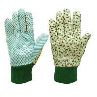 Guanto da giardino in cotone fantasia, palmo puntinato in PVC misura M - Verdemax