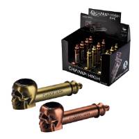 Champ High Pipa in Metallo Teschio Oro e Bronzo