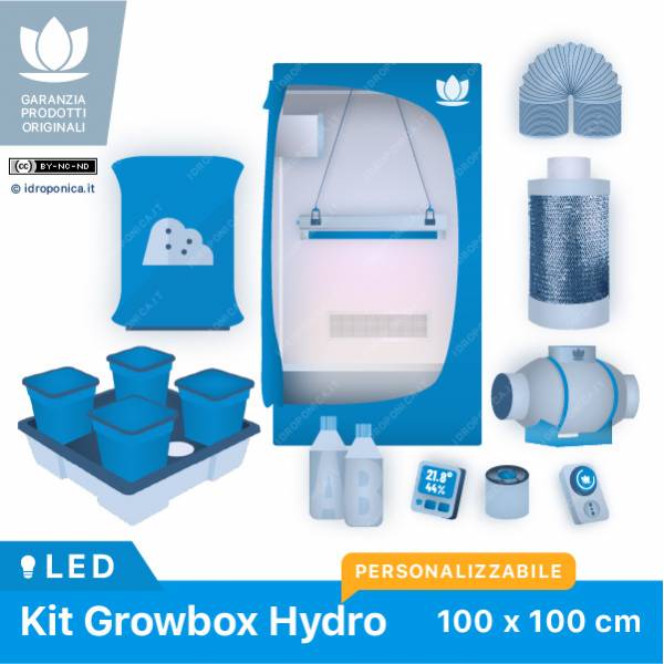Kit Growbox Hydro 100x100cm LED