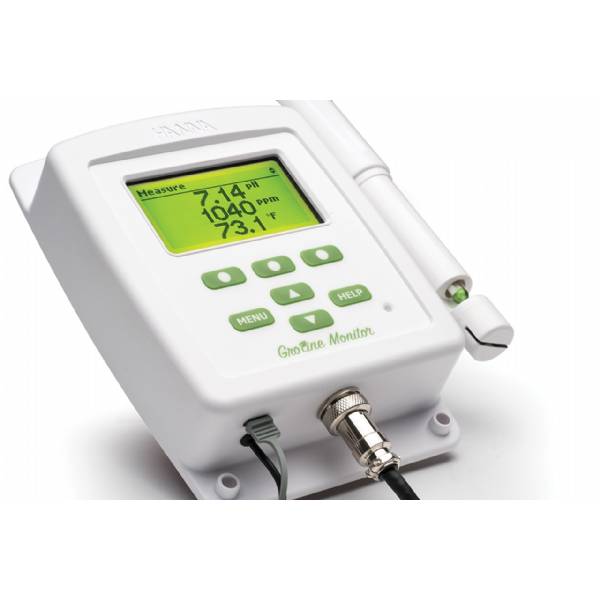 GroLine - Monitor - Indicatore combinato pH, EC, TD, temperatura, per agricoltura + filettatura per installazione in linea