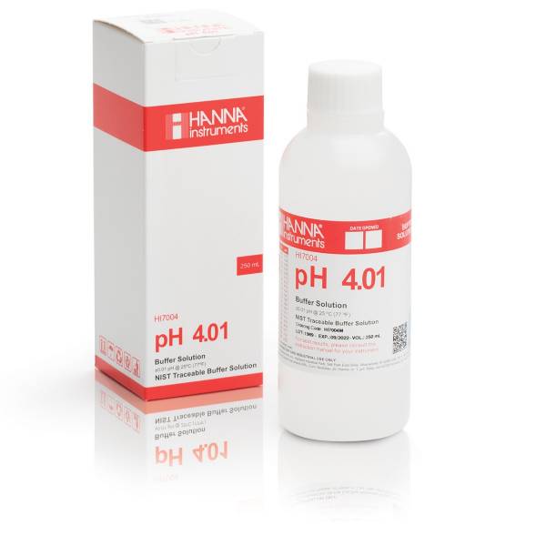 GroLine - Soluzione tampone a pH 4 con certificato di analisi, flacone da 230 ml