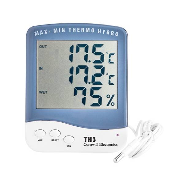 ° C / ° F Eidyer Termometro Igrometro Termoigrometro digitale Termometro con sveglia bianco Adatto per registrazioni min/max per casa ufficio LCD Igrometro Letture accurate - 