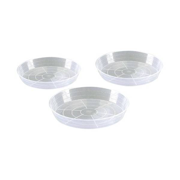 Sottovaso Rotondo in Plastica Trasparente per vasi da 15 a 17 cm